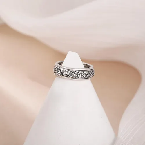 Miniatura 12 de YAFEINI Anillo giratorio de plata de ley para mujer, nudo celta, girasol, margarita, corazón, árbol de la vida, joyería de regalo para mujeres
