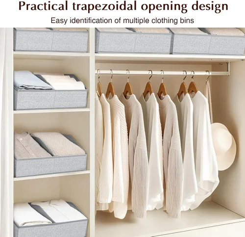 Miniatura 6 de Homsorout Organizadores de Armario y Contenedores de Almacenamiento - Paquete de 4 Contenedores de Almacenamiento Plegables Divididos Trapezoidales