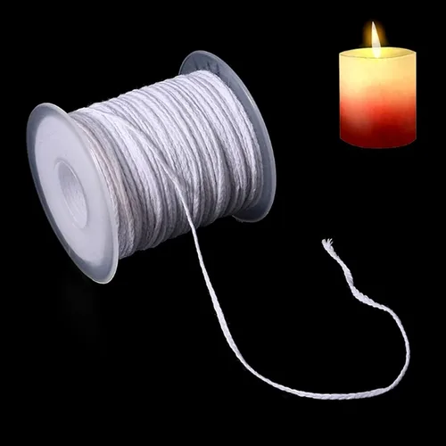 Miniatura 5 de Mechas de vela 100% algodón natural, rollo de 200 pies de cordel, bobinas trenzadas, velas de cera de abejas sin humo, mechas para hacer velas