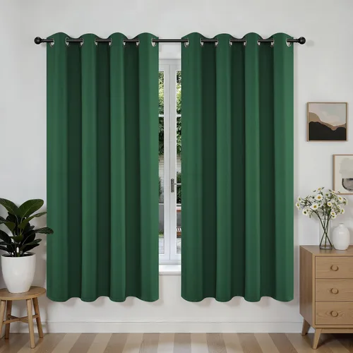 Miniatura 87 de Joydeco - Juego de 2 paneles de cortinas opacas de 63 pulgadas, 2 cortinas largas con aislamiento térmico burg, cortinas de oscurecimiento