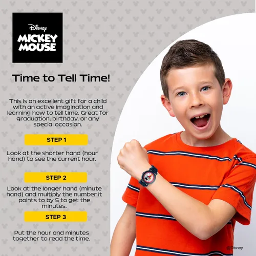 Miniatura 5 de Disney Mickey Mouse - Reloj analógico de cuarzo con correa de silicona para niños