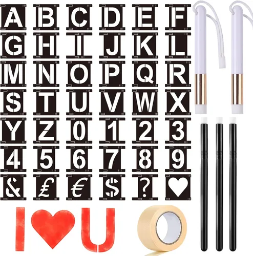 Miniatura 14 de Juego de 10 pinceles de mezcla de tinta, para manualidades, manualidades, papel para manualidades, con 6 plantillas de plástico para hacer tarjetas