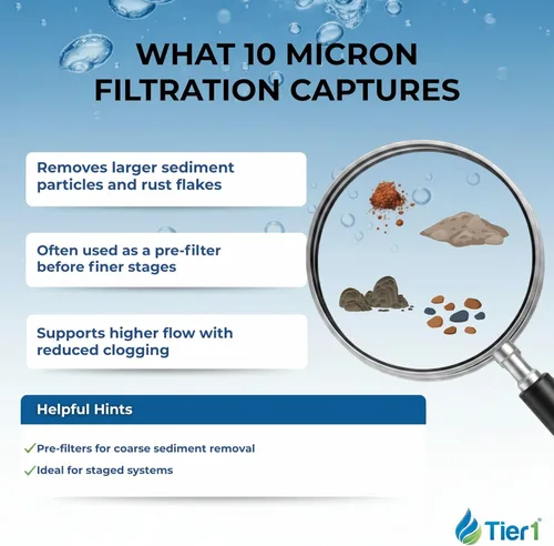 Miniatura 5 de Tier1 Cartucho de repuesto de filtro de agua de sedimentos de polipropileno hilado para toda la casa de 10 micrones, 20 x 2.5 pulgadas, compatible