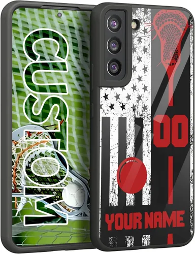 Miniatura 8 de Personalized America Flag Lacrosse Name Number Rubber Cover Phone Case for Galaxy X-Lacrosse