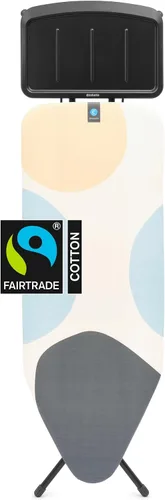 Miniatura 7 de Brabantia Tabla de Planchar C, Soporte para Unidad de Vapor XL, Altura Ajustable, Patas de Goma Antideslizantes, Plegable, Negro Denim, Tamaño C