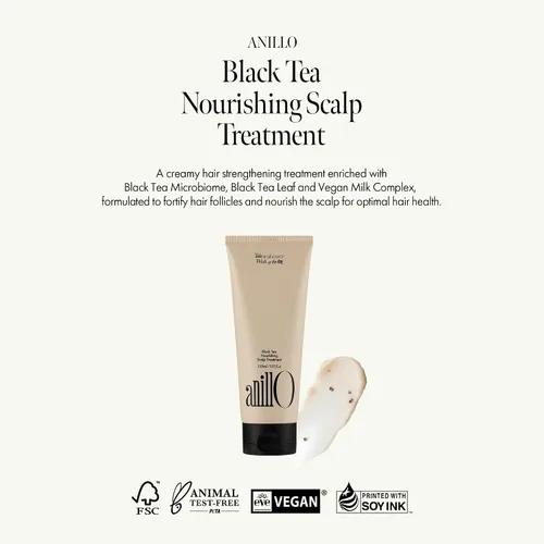 Miniatura 2 de ANILLO Black Tea - Mascarilla vegana para el cabello, tratamiento nutritivo para el cuero cabelludo, fortalece la barrera del cuero cabelludo