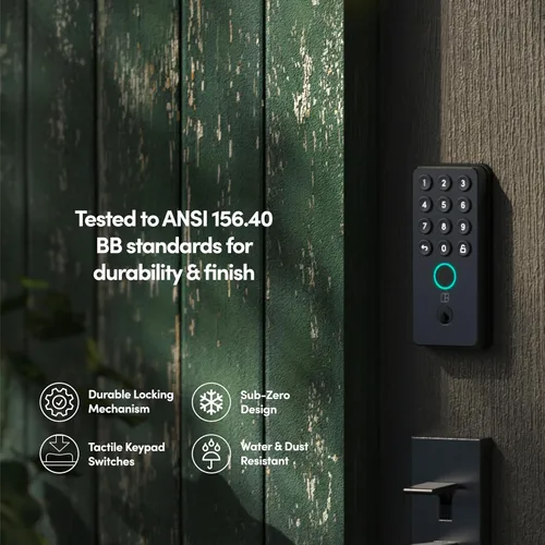 Miniatura 9 de igloohome Cerradura inteligente Deadbolt Go con huella digital, llaves digitales, códigos PIN remotos, puente WiFi (se vende por separado), probado