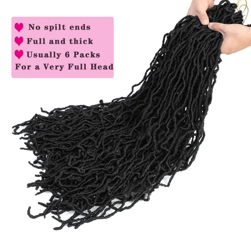 Miniatura 3 de 6 paquetes de pelo sintético suave de 36 pulgadas, pelo súper largo de la diosa, rastas tejidas a ganchillo natural, previamente rizado, trenzado