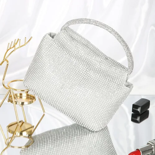 Miniatura 2 de Bolsos de mujer con diamantes de imitación de cristal, bolsos de noche con purpurina