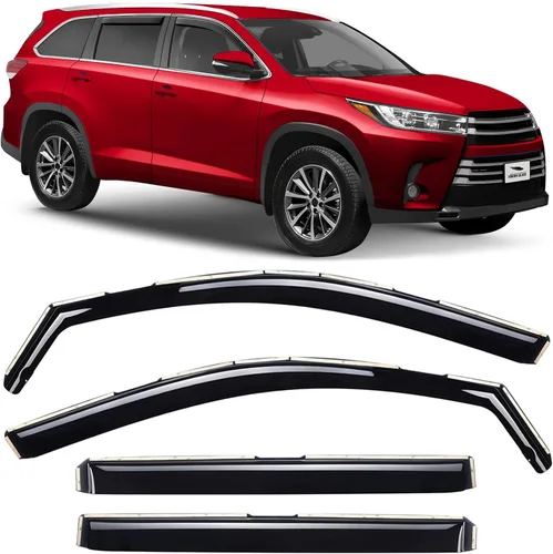 Miniatura 13 de Voron Glass Protectores de lluvia extra duraderos en canal para Volkswagen Atlas 2018-2026, deflectores de ventana, viseras de ventana