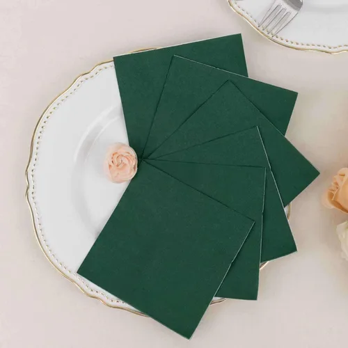 Miniatura 33 de Efavormart 50 Pack Servilletas de papel para fiestas de 2 capas suaves verde oliva con borde dorado de oro, servilletas para cenas, cócteles