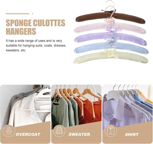 Miniatura 6 de 5 perchas acolchadas de satén antideslizantes para ropa, perchas para suéteres, perchas para vestidos de boda, perchas para vestidos de boda
