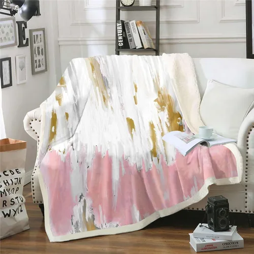 Miniatura 34 de Erosebridal Manta de sherpa moderna para niños y adolescentes, color naranja, verde azulado, negro, manta para silla, manta de forro polar con rayas