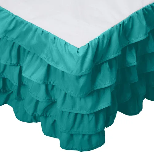 Miniatura 13 de Elegant Comfort Leila Collection - Falda de cama con múltiples volantes, 1500 hilos por pulgada cuadrada, calidad egipcia, con volantes antipolvo