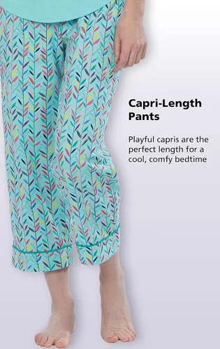 Miniatura 4 de PajamaGram Womens PJs Sets - Ladies Pajamas Capris 100% Cotton