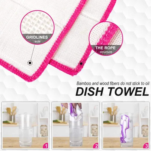 Miniatura 3 de Juego de paños de cocina de 10 piezas, toallas reutilizables y altamente absorbentes para cocinas, baños y encimeras de limpieza.