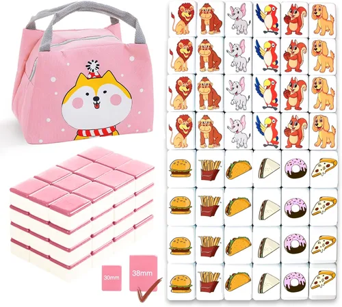 Miniatura 9 de Bloques de juego Seaside Escape, juegos de azulejos Mahjong con 49 azulejos de 1.181 in patrón para mascotas y alimentos.