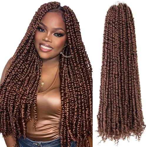 Miniatura 95 de BOHOBABE Cabello de Ganchillo Pre-retorcido Passion Twist de 14 Pulgadas Cabello Corto Ombré Gris Pre-enrollado de Ganchillo Passion Twist para Gris