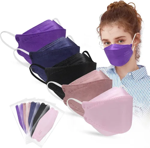 Miniatura 8 de Mascarillas KN95, 50 unidades, 4 capas, de tie dye, transpirables, respirador de seguridad, mascarilla desechable multicolor contra el polvo