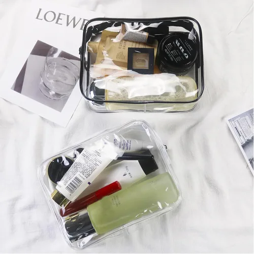 Miniatura 3 de Bolsas de cosméticos transparentes para mujeres y hombres, bolsas de aseo impermeables, bolsas de maquillaje de PVC, estuche organizador