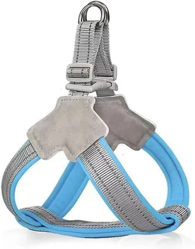 Miniatura 8 de Arnés para perro con tiras reflectantes, diseño a prueba de escapes, fácil de llevar para perros pequeños, medianos y grandes (negro, S)