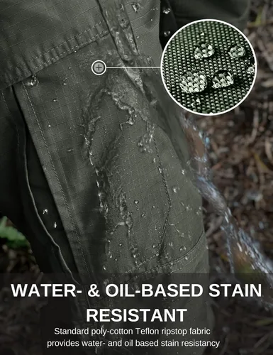 Miniatura 4 de Pantalones de senderismo para hombre, Ripstop tácticos para hombre, pantalones de trabajo ligeros para hombre, impermeables, BDU para viajes al aire