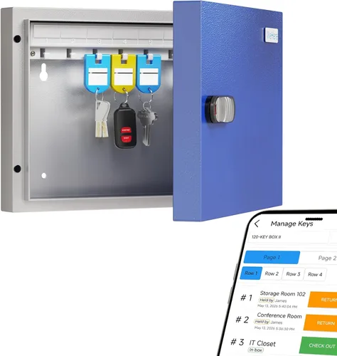Miniatura 11 de Caja de bloqueo de 16 llaves de montaje en pared, APP Bluetooth/Contraseña de una sola vez/Control remoto Wi-Fi, gabinete de llaves inteligente