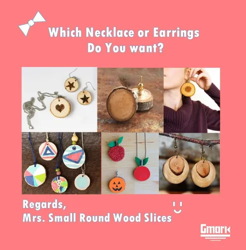 Miniatura 4 de Gmark Rodajas de madera natural de 1 "-1.5" discos redondos sin terminar 50 unidades, círculos de madera de corteza de árbol para manualidades DIY