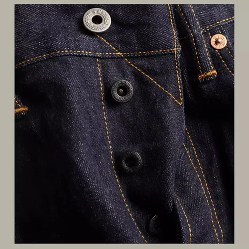 Miniatura 5 de Red Tornado 12oz Selvedge Denim Jeans Enjuagados Slim Straight Fit