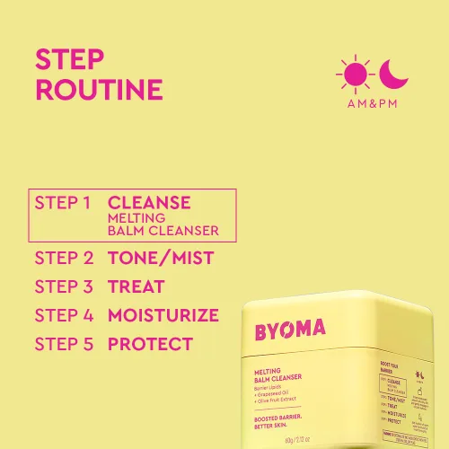 Miniatura 7 de BYOMA Bálsamo Limpiador Facial Derretible - Bálsamo Limpiador Suave como Mantequilla para Reparación de la Barrera Cutánea - Limpiador Facial