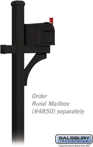 Miniatura 4 de Salsbury Industries 4377BLK Kit de brazo de repuesto para poste de lujo para 1 buzón de carretera, color negro