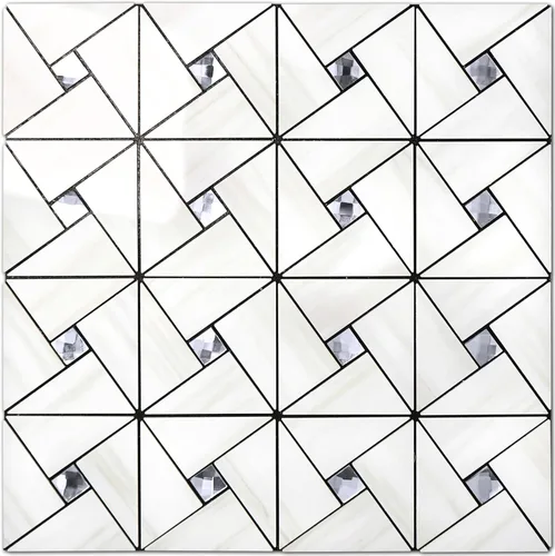 Miniatura 12 de Vamos Tile Azulejo de protección contra salpicaduras para despegar y pegar, azulejos de PVC blanco puro para salpicaduras de cocina y baño, molino