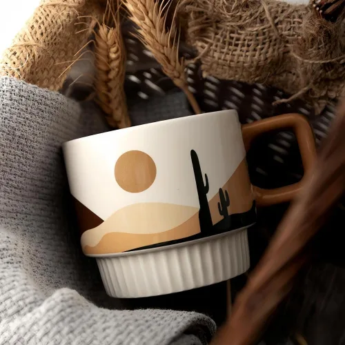 Miniatura 2 de Morandi - Tazas de café de cerámica de 11 onzas, tazas de café vintage con asa, taza de café novedosa para Navidad, regalos de cumpleaños, regalos