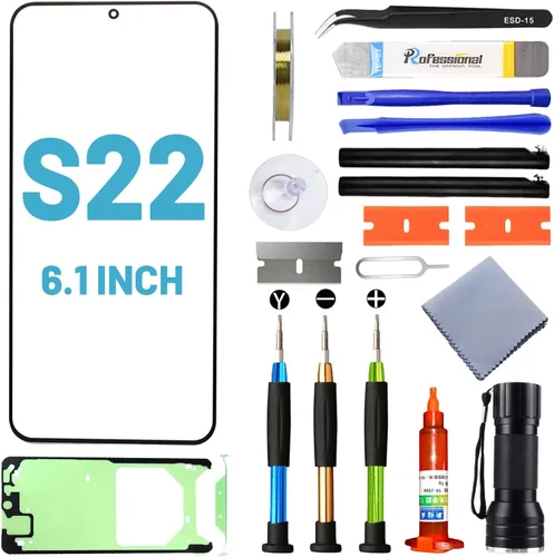 Reemplazo de pantalla para Samsung Galaxy S22, pantalla de repuesto para Galaxy S22 Series 6.1 pulgadas, kit de reparación de pantalla con adhesivo