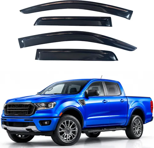 Miniatura 248 de IG - Visera para ventana para Ford Bronco y F150-F350 1980-1996, deflector lateral tipo cinta adhesiva, resistente, contra lluvia y viento