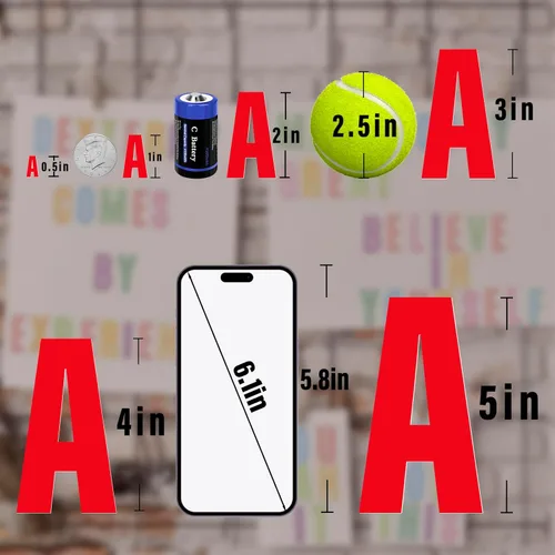 Miniatura 6 de 780 piezas de 10 hojas de calcomanías de letras, calcomanías de alfabeto de buzón de vinilo, calcomanías autoadhesivas impermeables para buzón, Rojo