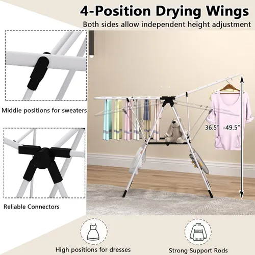Miniatura 6 de Tangkula tendedero para secar ropa, rejilla plegable para ropa