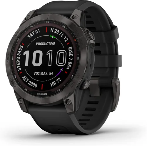 Miniatura 8 de Garmin Fenix 7X Sapphire Solar, reloj inteligente de aventura más grande, con capacidades de carga solar, reloj GPS resistente para exteriores
