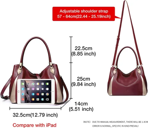 Miniatura 3 de Bolso de mano de cuero genuino para mujer, bolso de hombro con asa superior