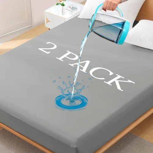 Miniatura 9 de Protector de colchón impermeable de tamaño individual - Funda ajustada para colchón, silenciosa, transpirable y lavable a máquina con bolsillos