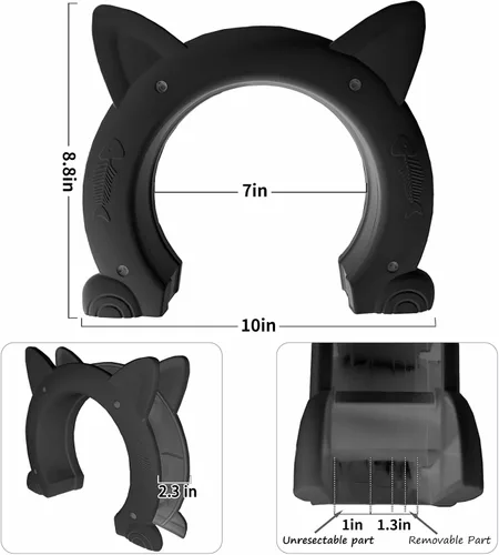 Miniatura 3 de Fhiny Puerta interior de puerta para gatos, puertas de gatitos de 7 pulgadas de diámetro sin solapa para pared, duradera y fácil de instalar, añade