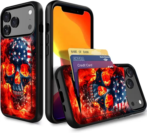 Miniatura 19 de Funda para iPhone Air, funda tipo cartera con ranura para tarjeta oculta, a prueba de golpes, TPU y PC, funda protectora de doble capa para iPhone