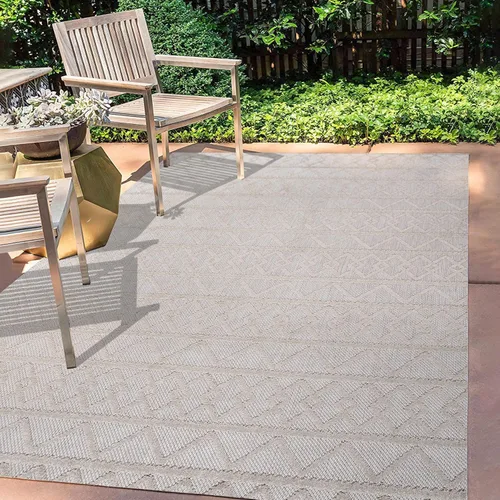 Miniatura 10 de Eyely HBS104B-28 South Beach Aylan - Alfombra de pasillo con diseño geométrico de enrejado anudado para interiores y exteriores, estilo bohemio