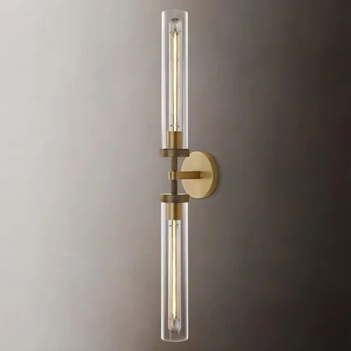 Miniatura 20 de Apliques de Pared Negros Juego de Dos, Aplique de 35.6 cm para Tocador de Baño, Apliques de Pared de Tubo de Vidrio, Iluminación de Apliques
