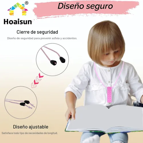 Miniatura 5 de Collares masticables para niñas sensoriales, collar masticable, juguetes sensoriales para niños con autismo, TDAH, SPD, masticación, dentición o Rosa