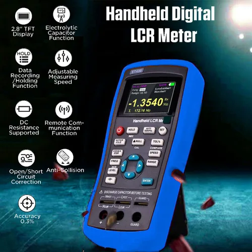 Miniatura 2 de Medidor LCR Precisión 0.2% Puente eléctrico digital de mano con pantalla TFT Probador de capacitancia multímetro multifunción de inductancia