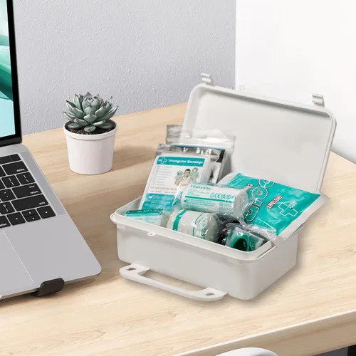 Miniatura 7 de Kit de primeros auxilios General Medi de 120 piezas con estuche duro - Incluye paquete frío instantáneo, manta de emergencia para viajes, hogar
