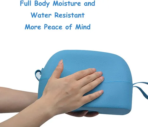 Miniatura 5 de Bolsa de maquillaje impermeable, bolsa de aseo de silicona, bolsa de almacenamiento de viaje portátil, bolsa de cosméticos lavable de gran Azul