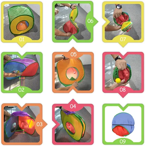 Miniatura 3 de Andiker Túnel para gatos, tienda de campaña plegable cuadrada colorida para gatitos que combina con la mayoría de tubos para gatos, tienda