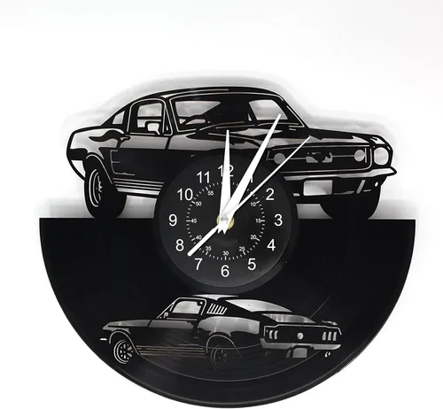 Reloj de pared para automóvil, regalo para hombres, reloj de pared silencioso de cuarzo de 12 pulgadas, funciona con pilas, reloj de pared vintage Nl